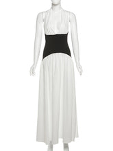 Elegant Halter Backless Cinched Waist Maxi Dress